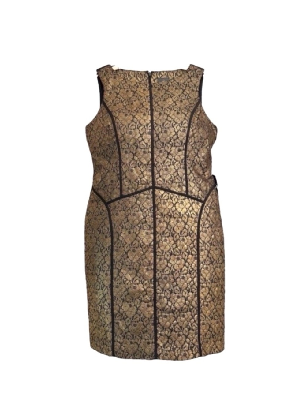 Adrianna Papell NEW Metallic Lace Over Satin Evening Cocktail Formal